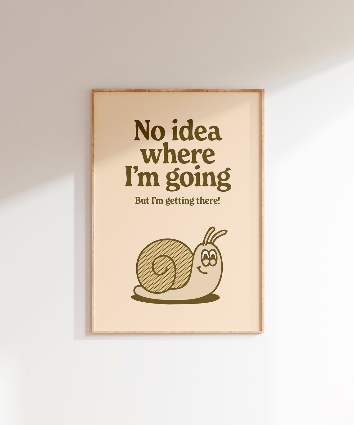 Getting There Retro Quote Art Print, Brown Funky Decor - Image 6
