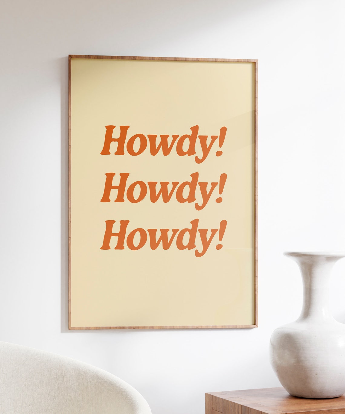 Howdy Howdy Howdy Retro Orange Cowboy Typography Quote Decor Poster - Image 4