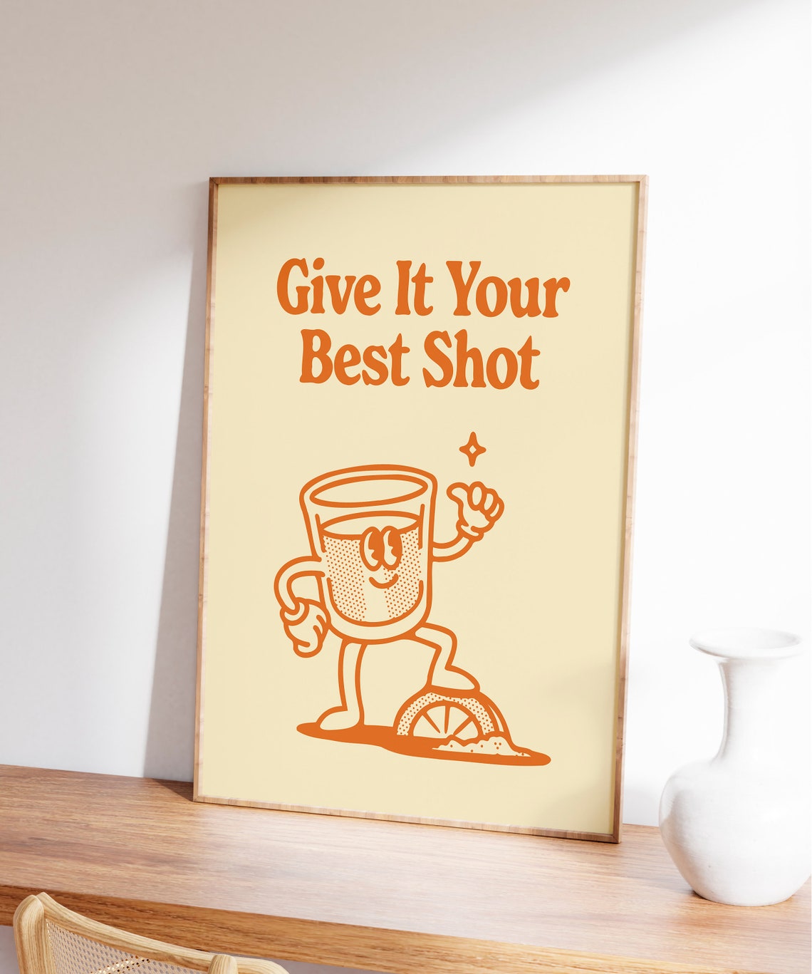 Give It Your Best Shot Tequila Retro Mascot Home Bar Art Poster - Image 6