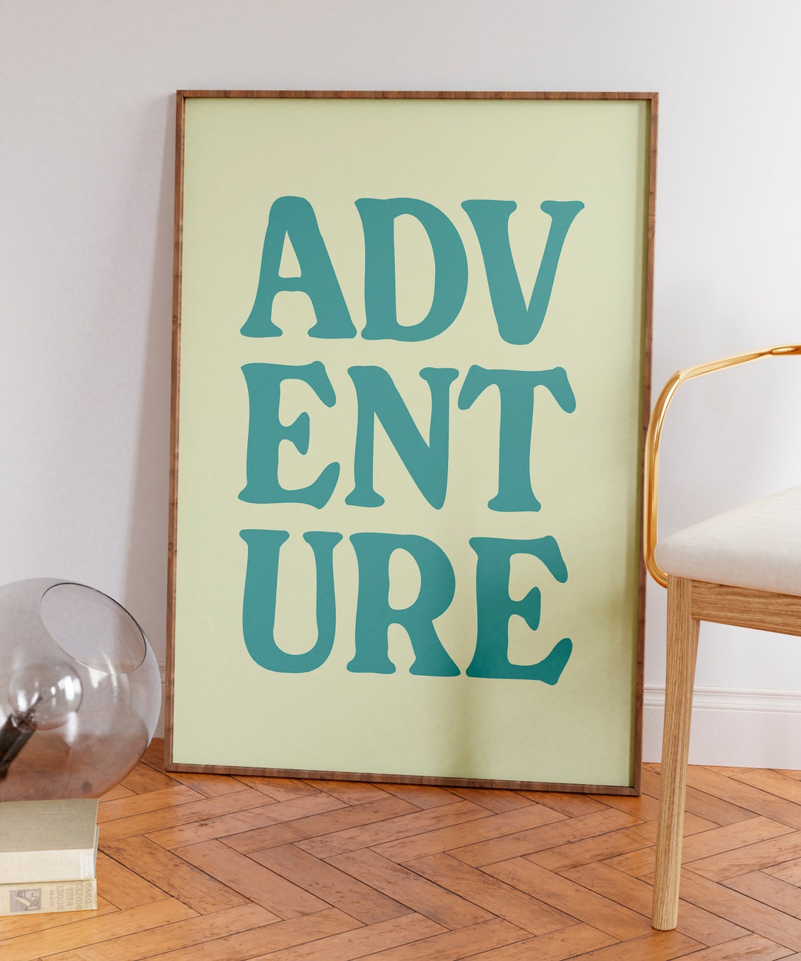Adventure Retro Teal Typography Wanderlust Quote Travel Poster - Image 6