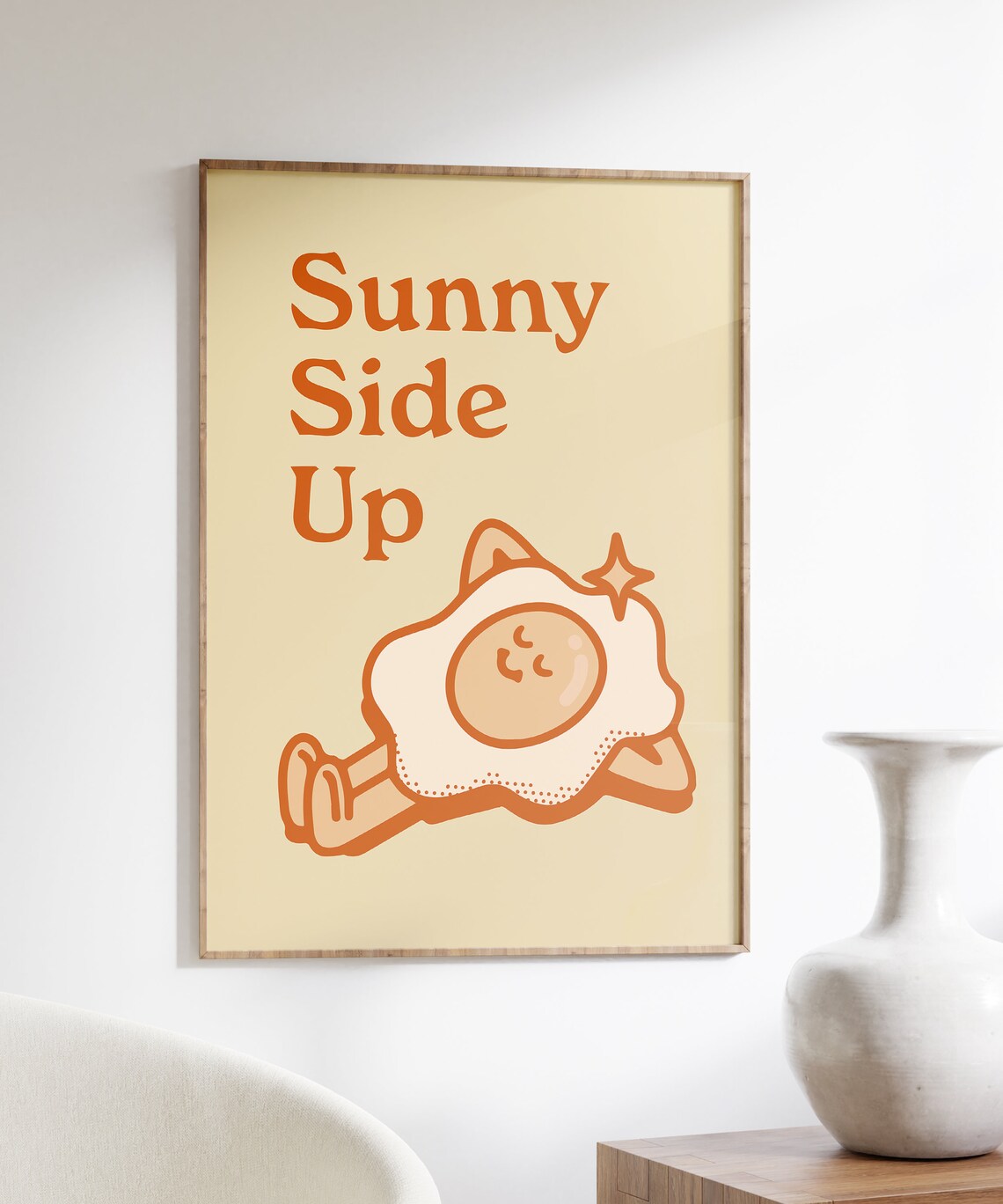Sunny Side Up Retro Kitchen Quote Art Print - Image 3