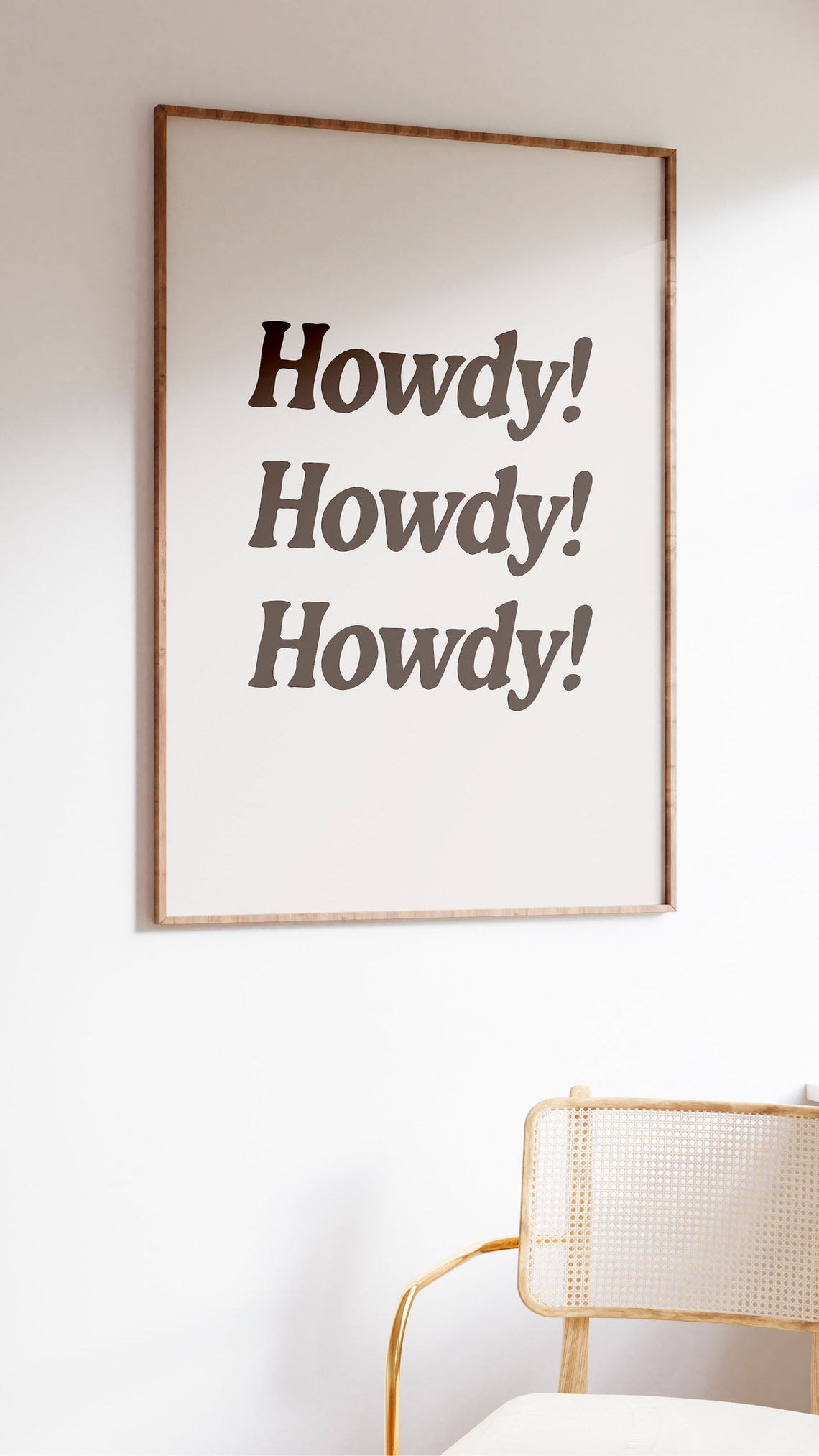 Howdy Howdy Howdy Brown Minimalist Typography Western Quote Poster - Image 2