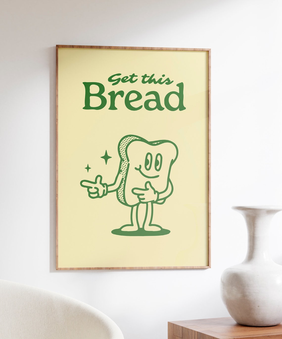 Get This Bread Green Retro Toast Mascot Motivational Quote Poster - Image 5