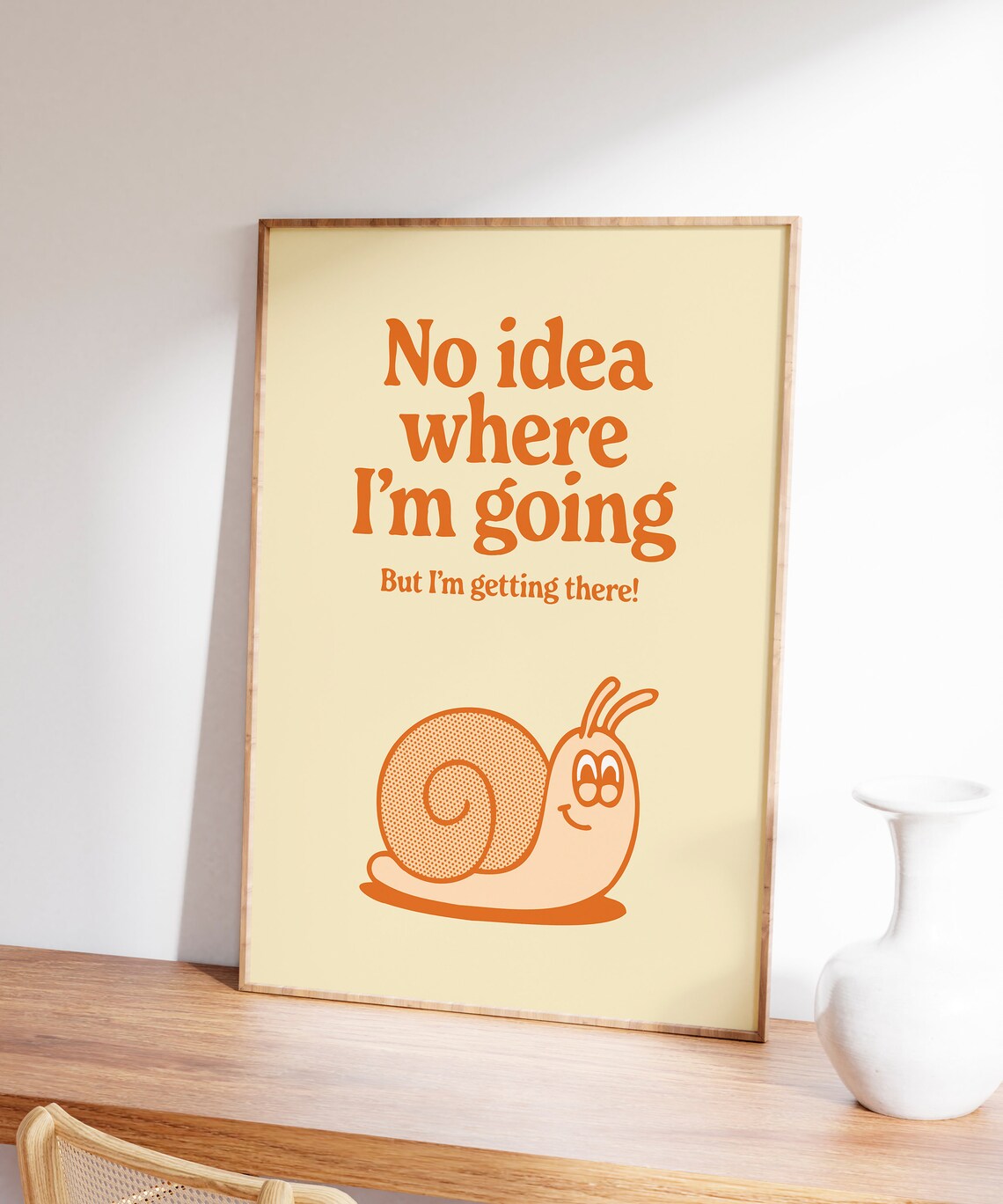 Retro Snail Aesthetic Quote Art Print - Image 7