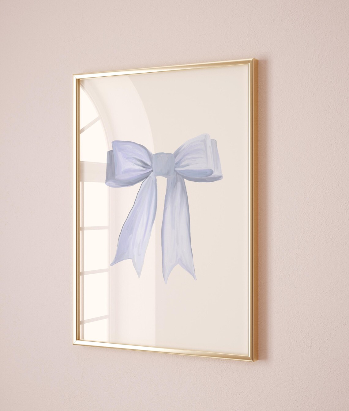 White Bow Print, Vintage Minimalist Nursery Poster