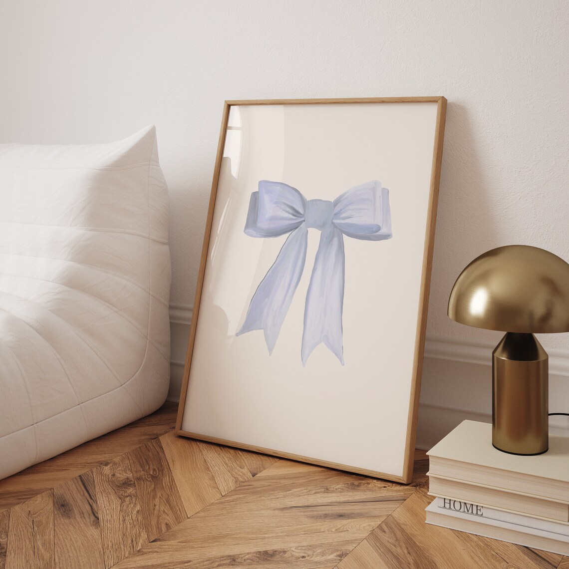 White Bow Print, Vintage Minimalist Nursery Poster - Image 2