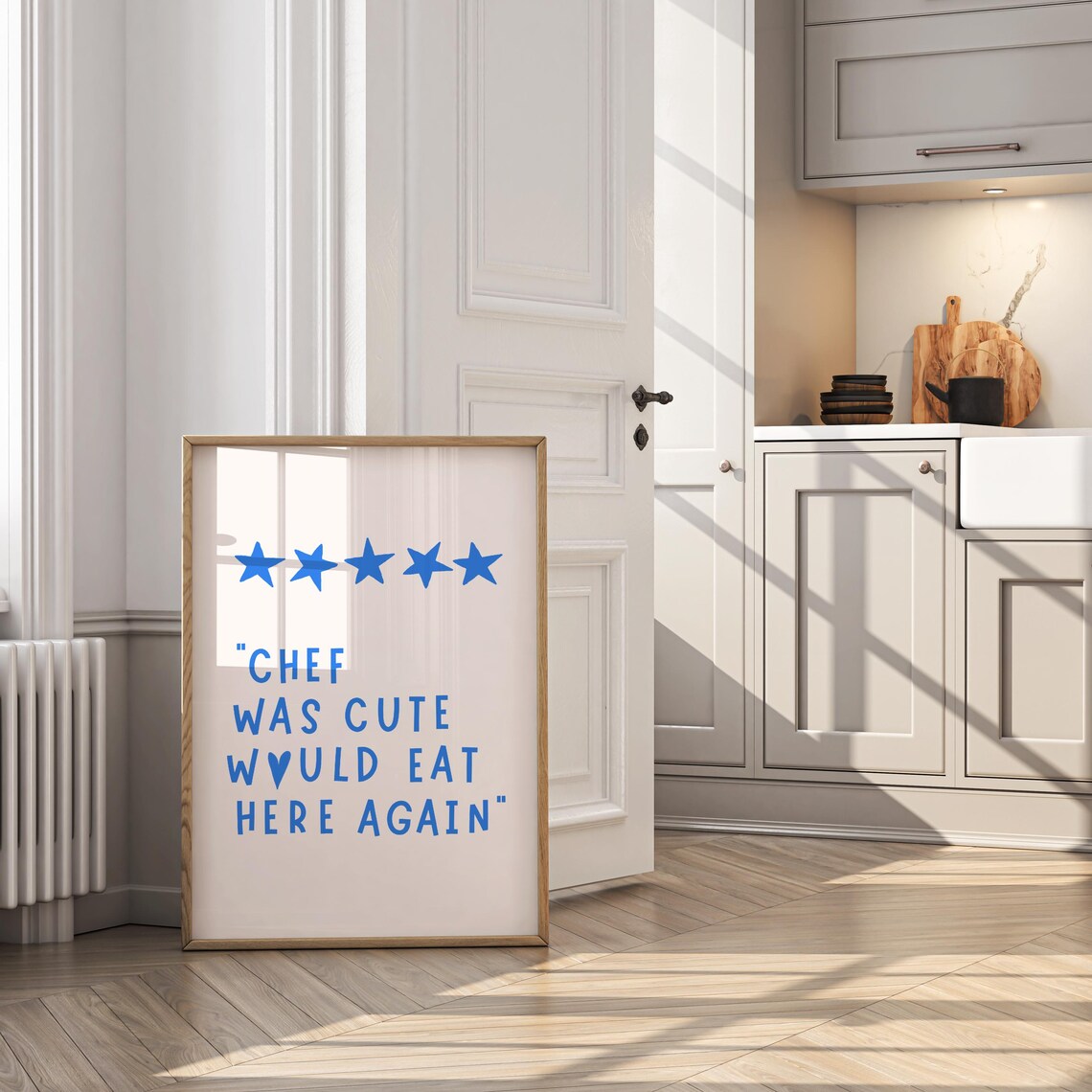 Blue Chef Was Cute Poster, Funny Kitchen Decor - Image 3