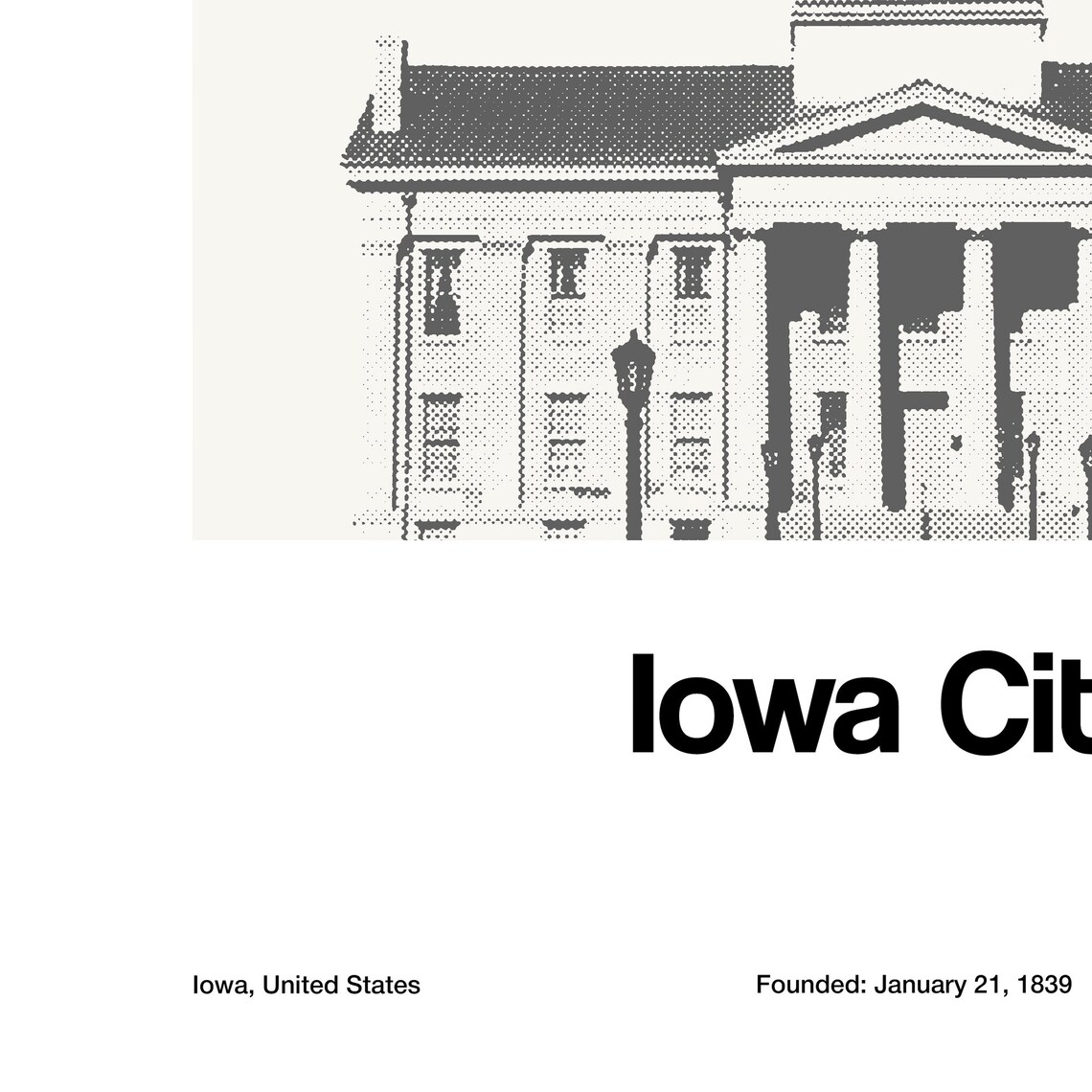 Iowa City Old Capitol Building, Minimalist Poster - Image 2