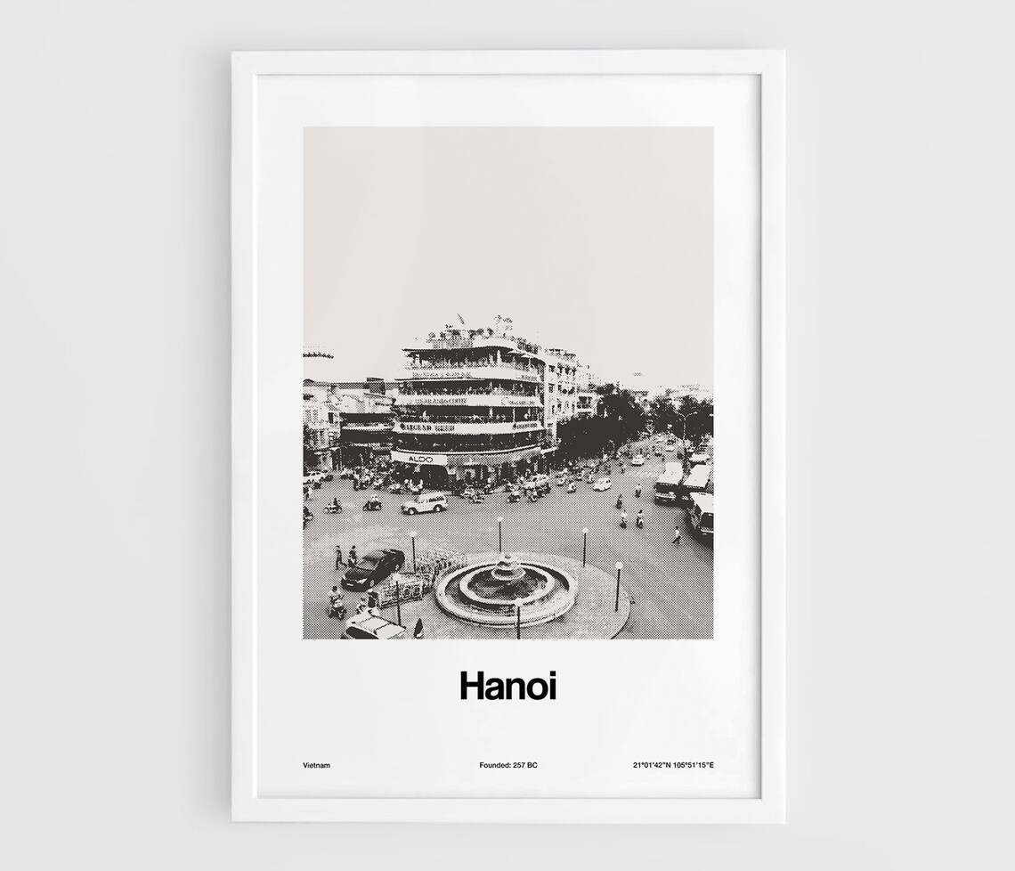 Hanoi City Skyline, Vietnam Travel Poster
