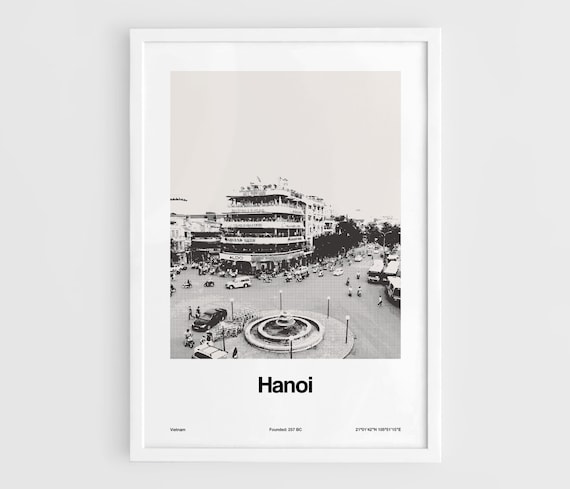Hanoi City Skyline, Vietnam Travel Poster