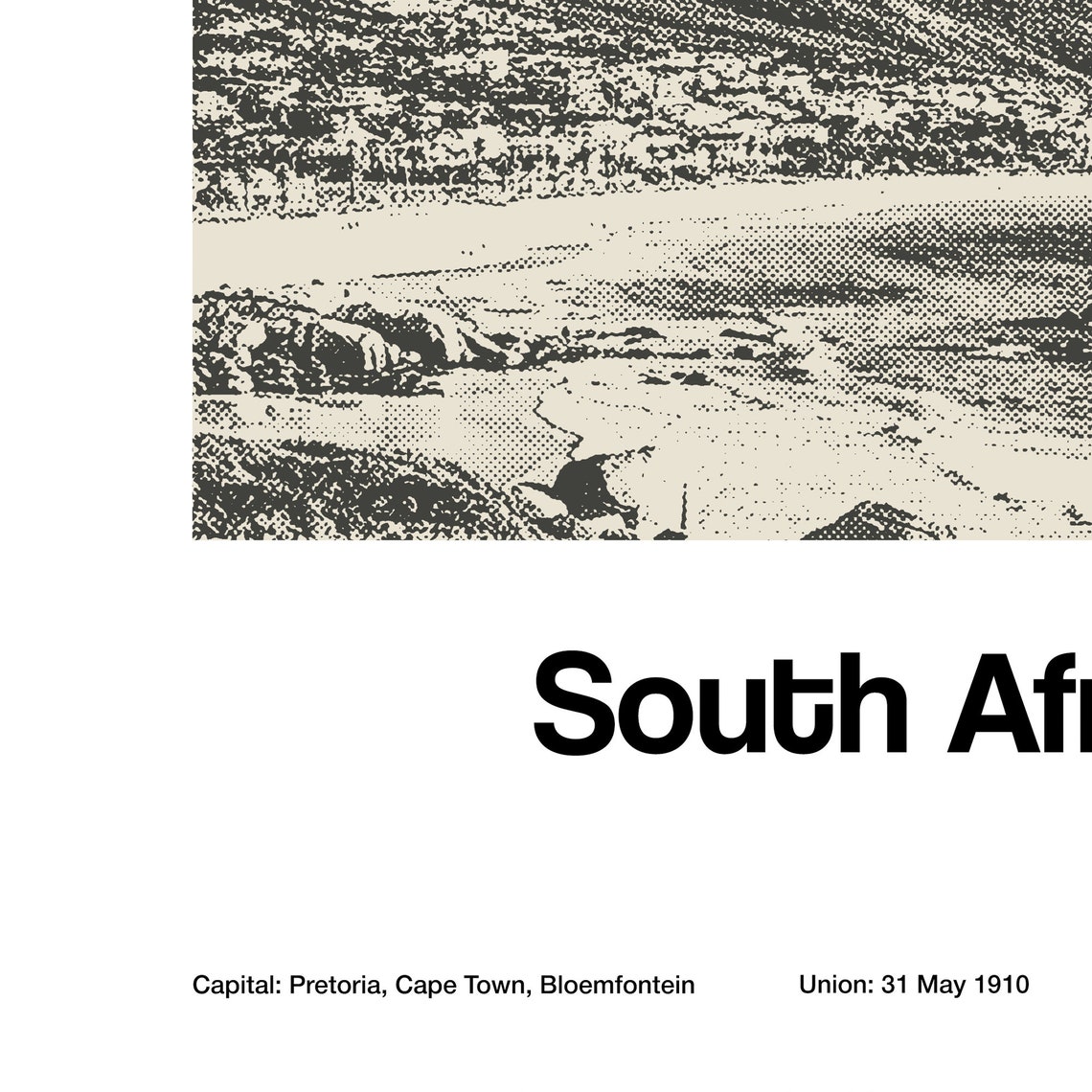 South Africa Print South Africa Poster Cape Town South Africa Travel Black White Decor Cape Town Wall Art Minimalist Custom City Print - Image 3
