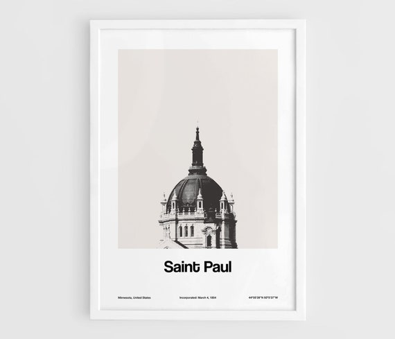 Cathedral Of Saint Paul Minnesota Minimalist Art Print