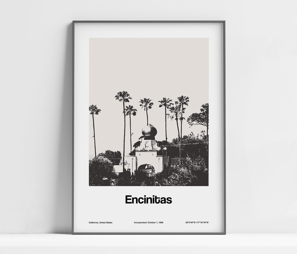 Encinitas California Minimalist Art Print