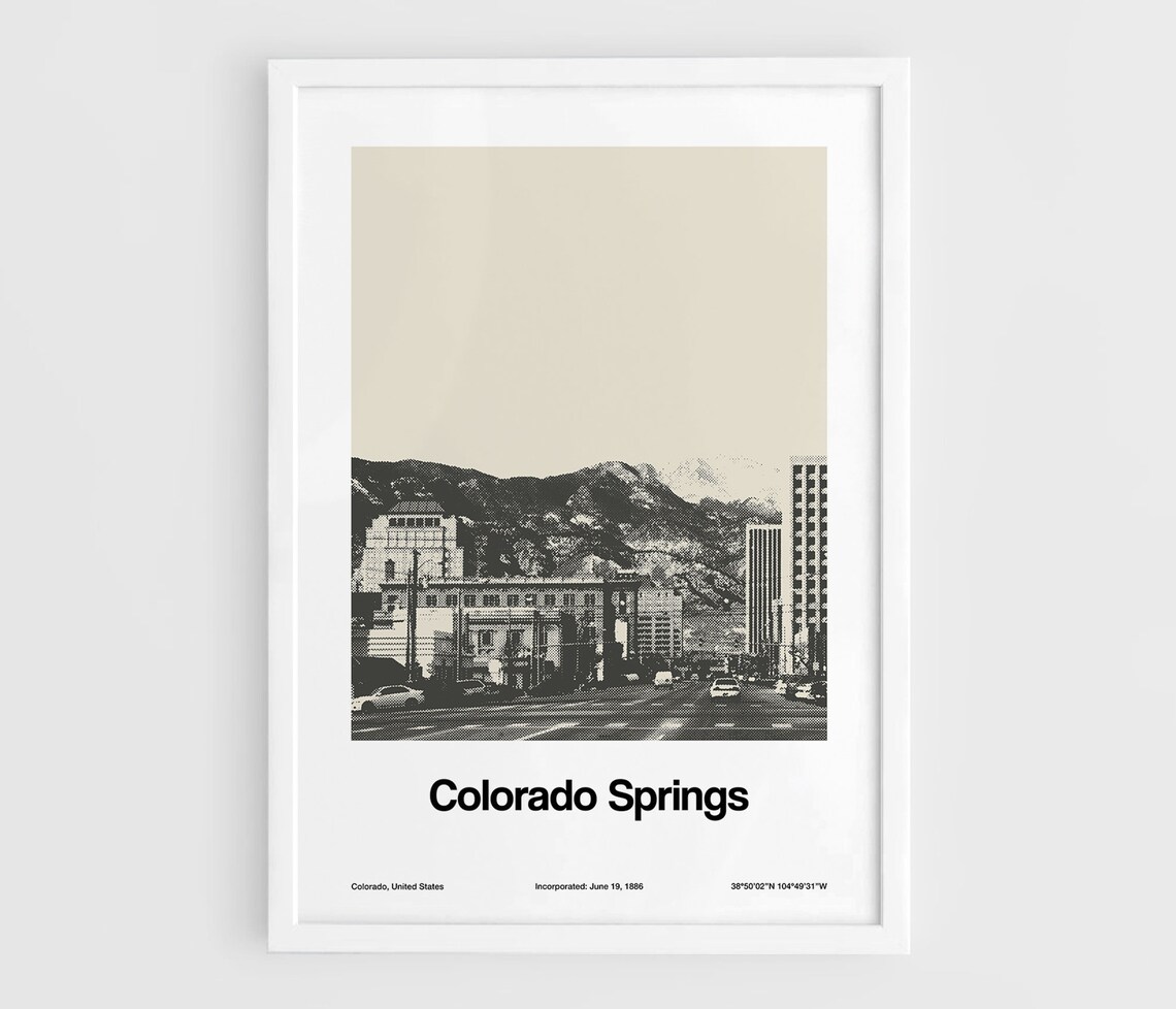 Colorado Springs Downtown Skyline Minimalist Art Print