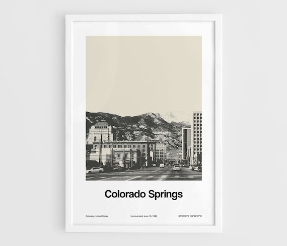 Colorado Springs Downtown Skyline Minimalist Art Print