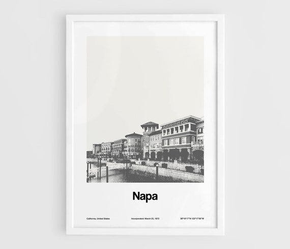 Napa California Poster Print, Downtown Napa River