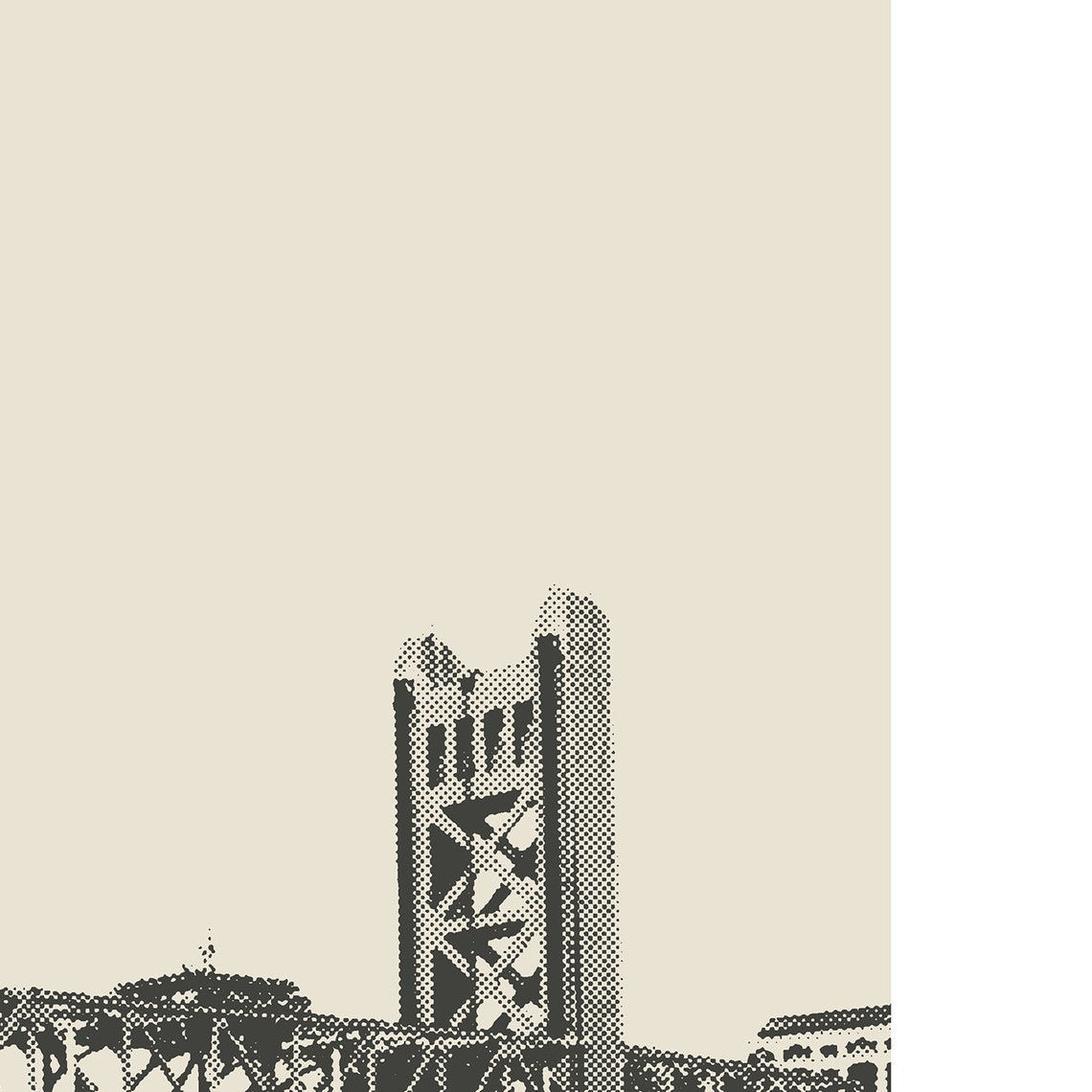 Sacramento Tower Bridge Minimalist City Poster Print - Image 2