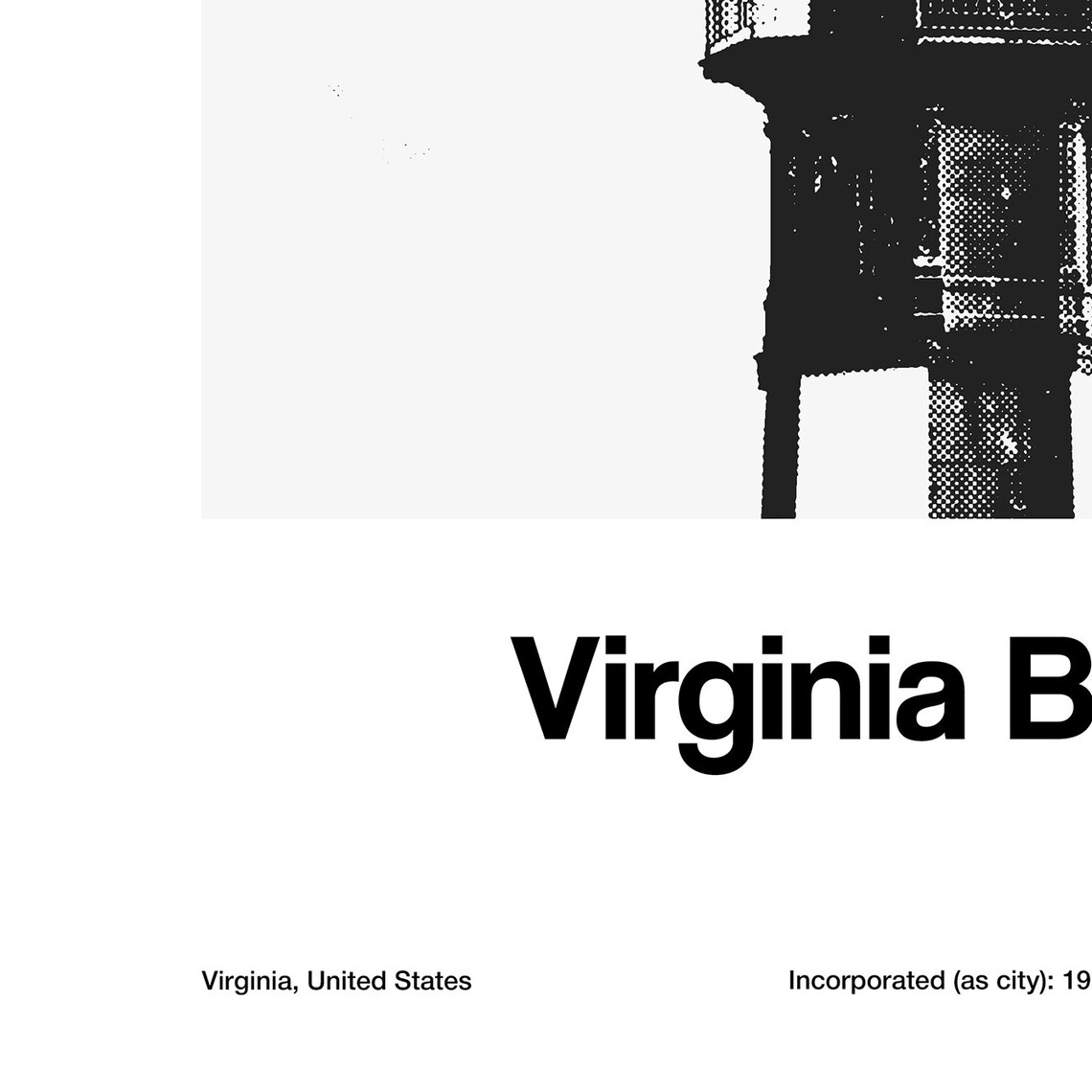 Virginia Beach Minimalist Travel Poster, Cape Henry - Image 3
