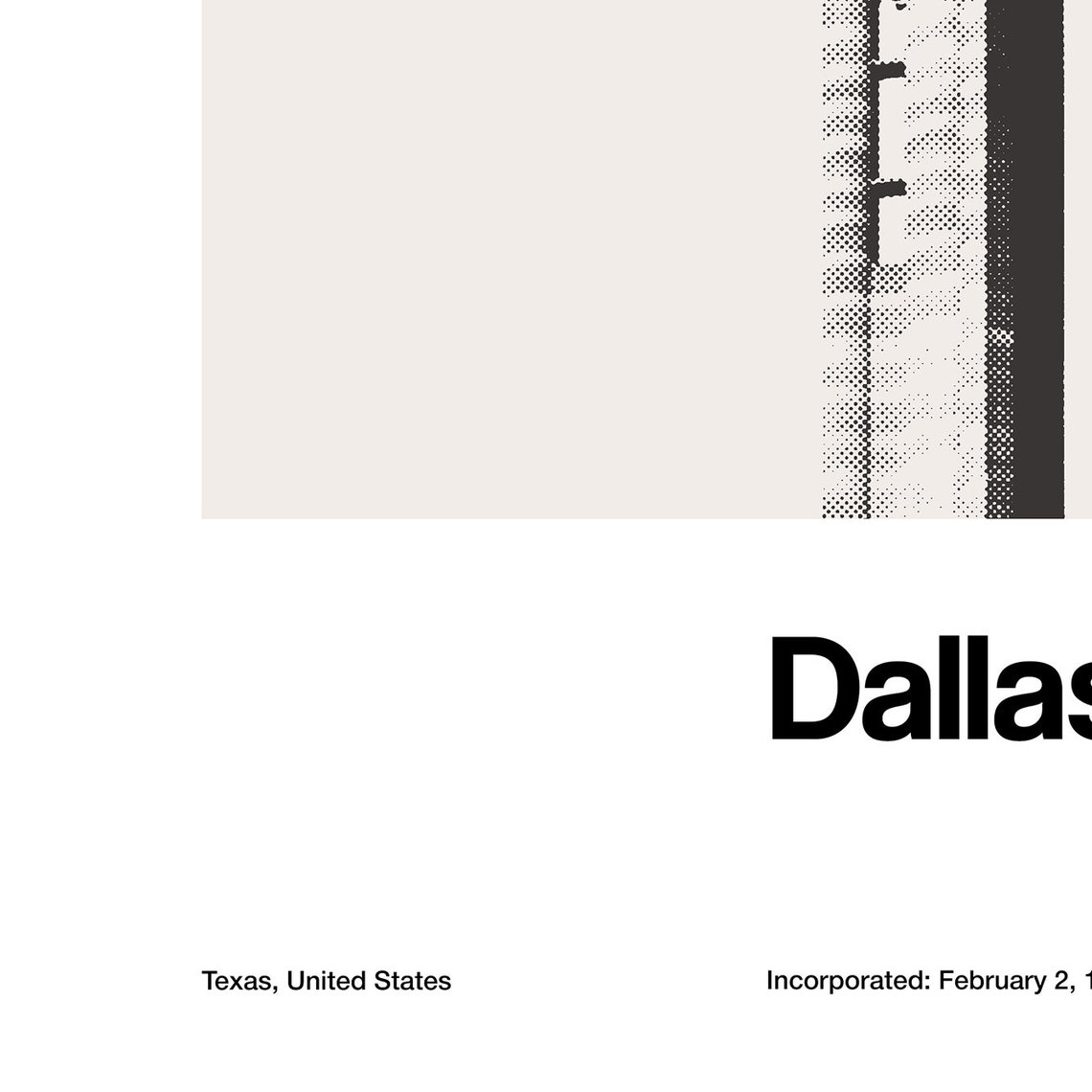 Dallas Reunion Tower Minimalist Cityscape Art Print - Image 2