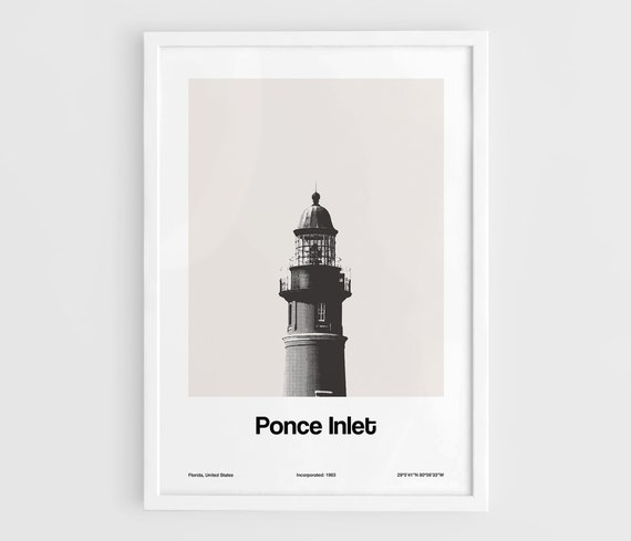 Ponce De Leon Inlet Light, Florida Minimalist Art Print