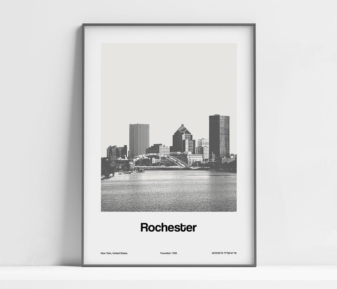Rochester NY Minimalist Skyline Poster Print