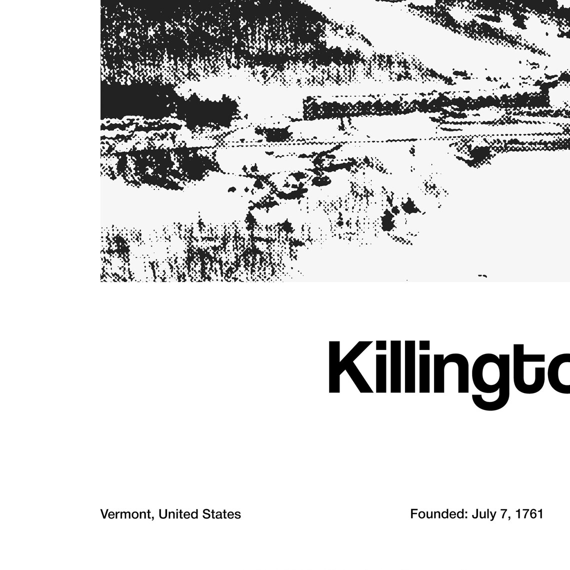 Killington Vermont Minimalist Winter Town Art Print - Image 3