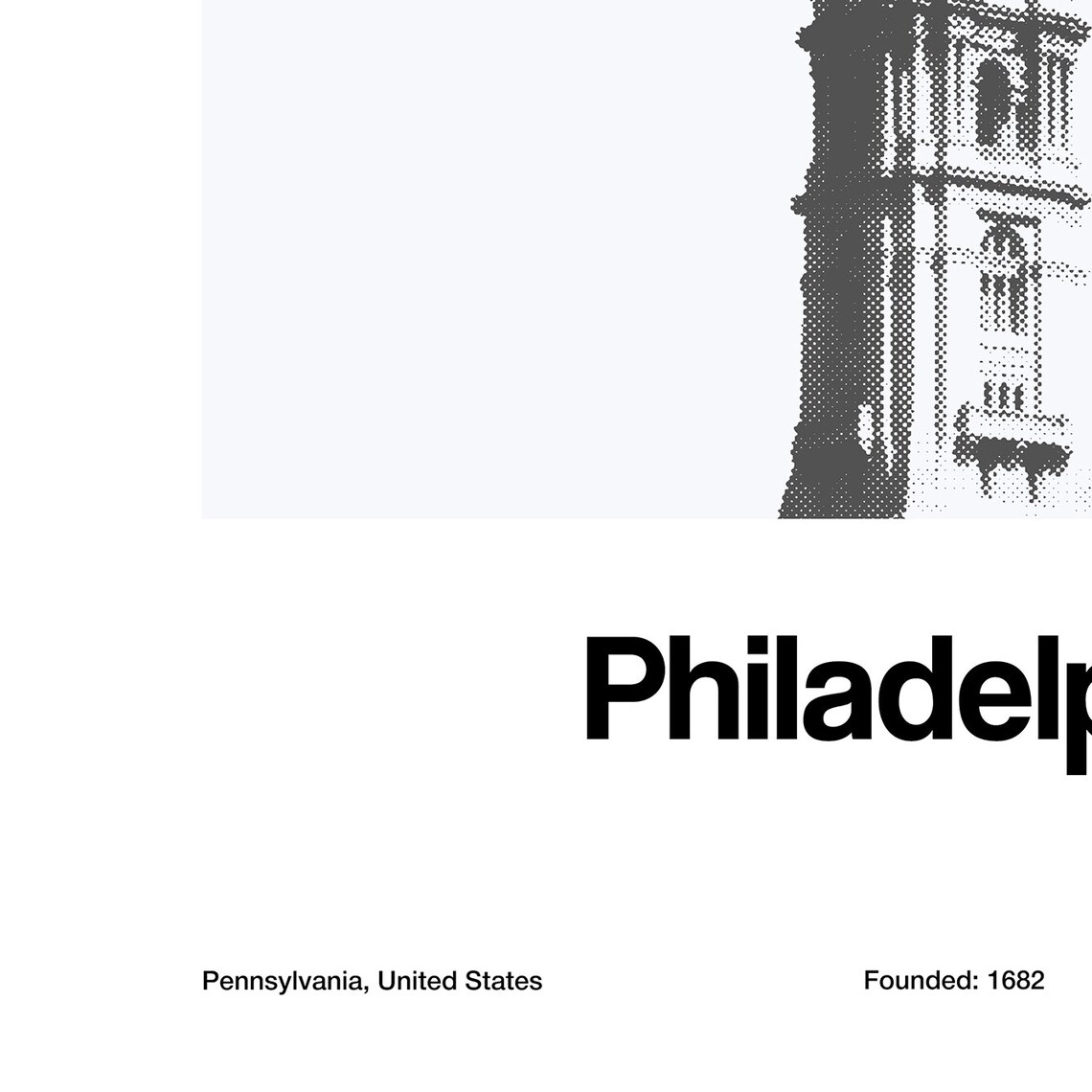 Philadelphia City Hall Minimalist City Art Print - Image 2