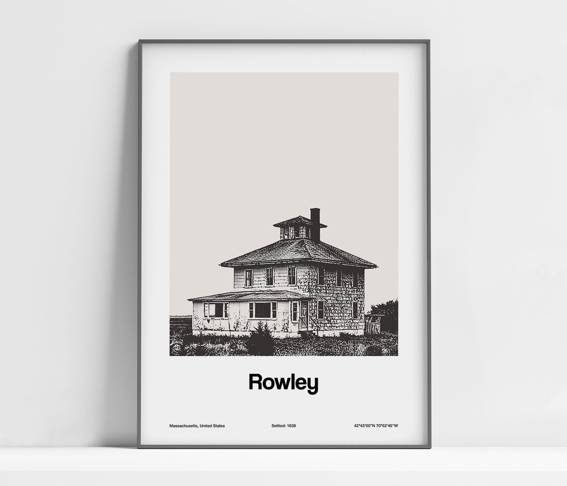 Rowley Massachusetts Minimalist Art Print