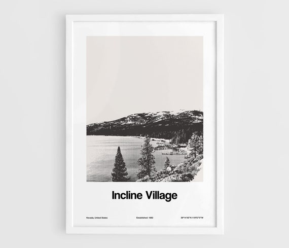 Incline Village Lake Tahoe Custom Minimalist Art Print