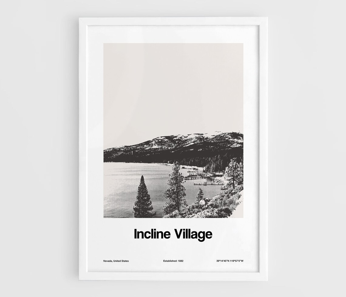 Incline Village Lake Tahoe Custom Minimalist Art Print