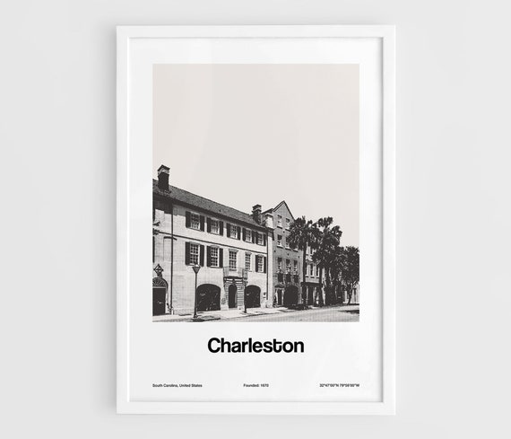 Charleston Rainbow Row, South Carolina Minimalist Art Print