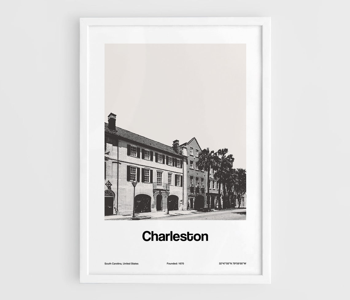 Charleston Rainbow Row, South Carolina Minimalist Art Print