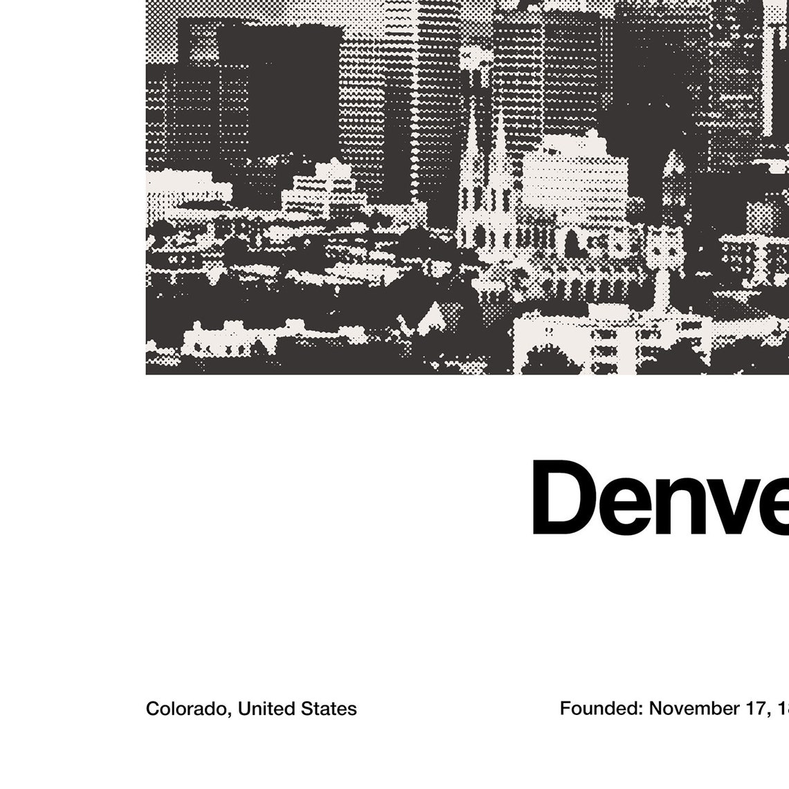 Denver Skyline Art Print, Minimalist Cityscape - Image 2