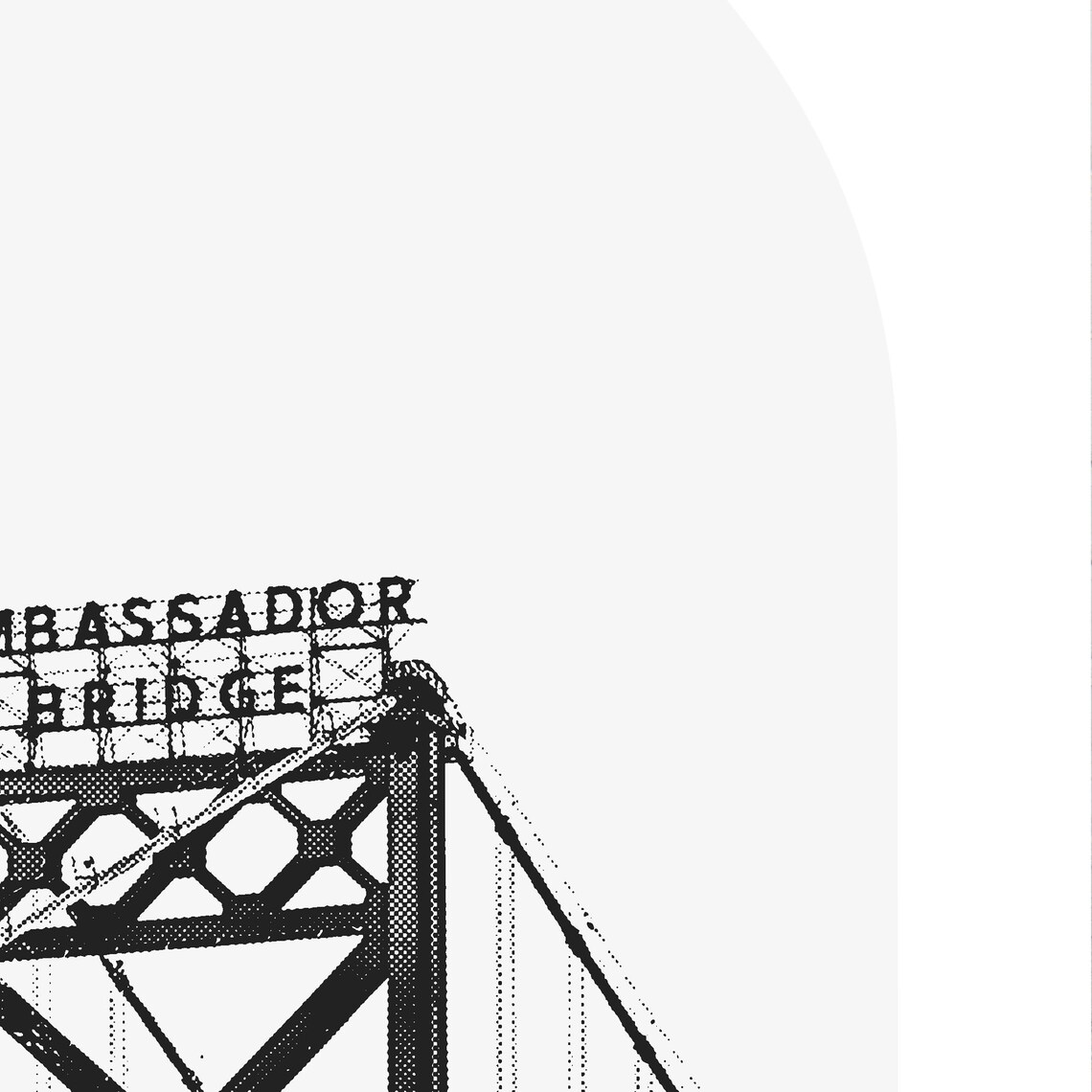 Detroit Ambassador Bridge, Minimalist Travel Poster - Image 2
