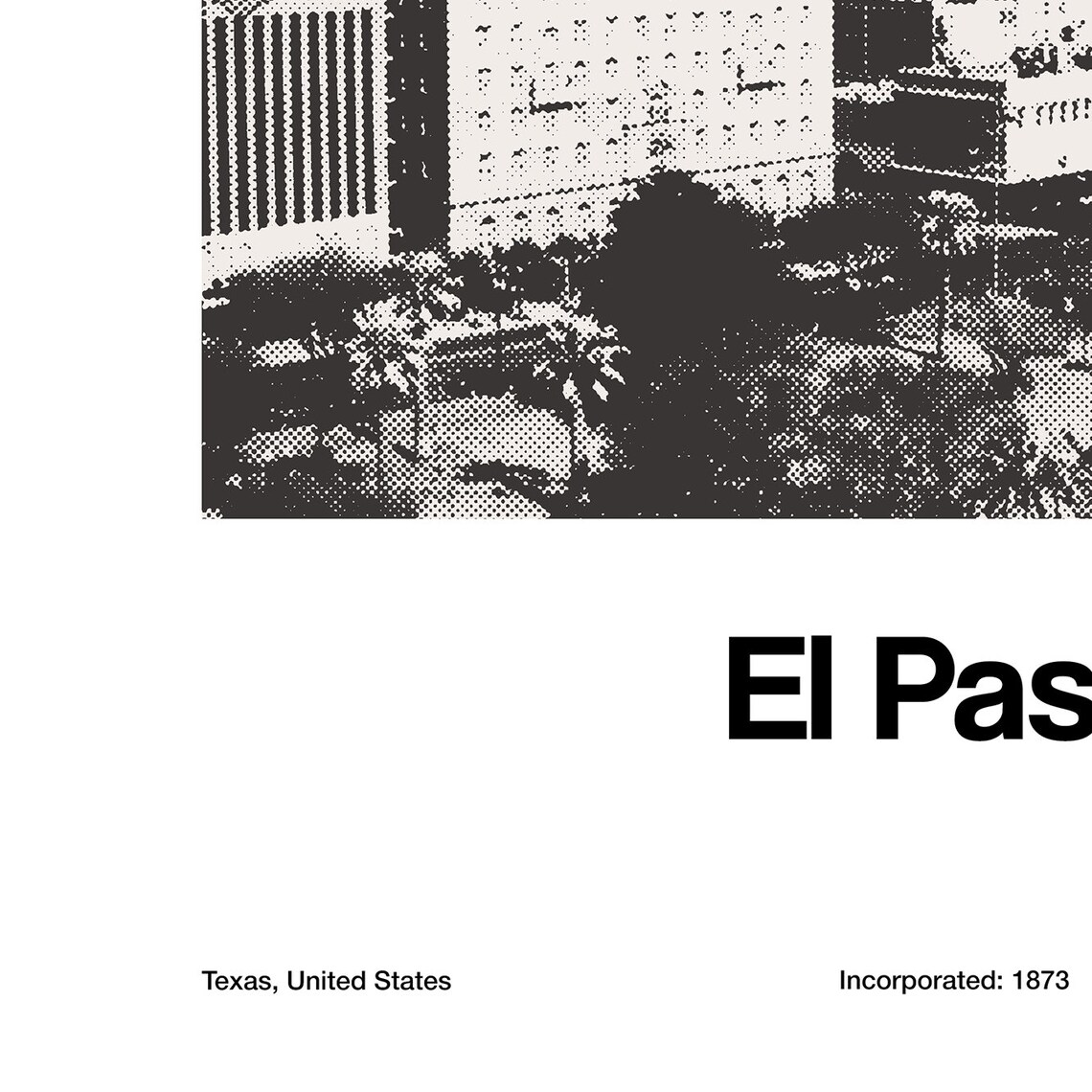 El Paso Custom Skyline Minimalist Wall Art Print - Image 2
