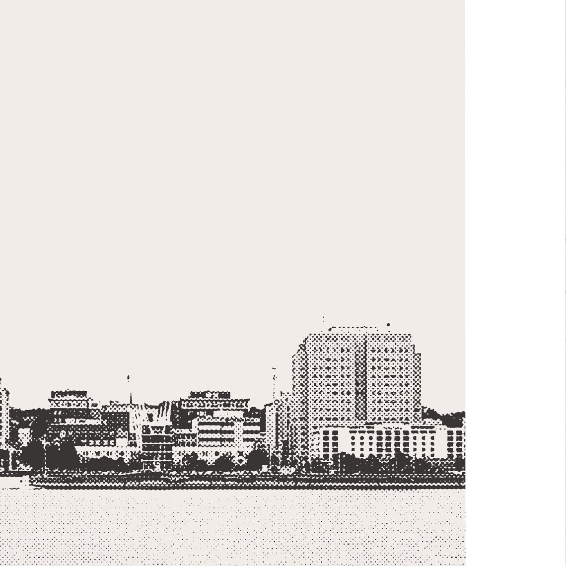 Downtown Davenport, Minimalist Mississippi River Poster - Image 2