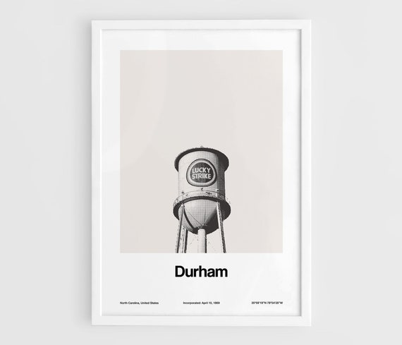 Downtown Durham Poster Print, North Carolina Skyline