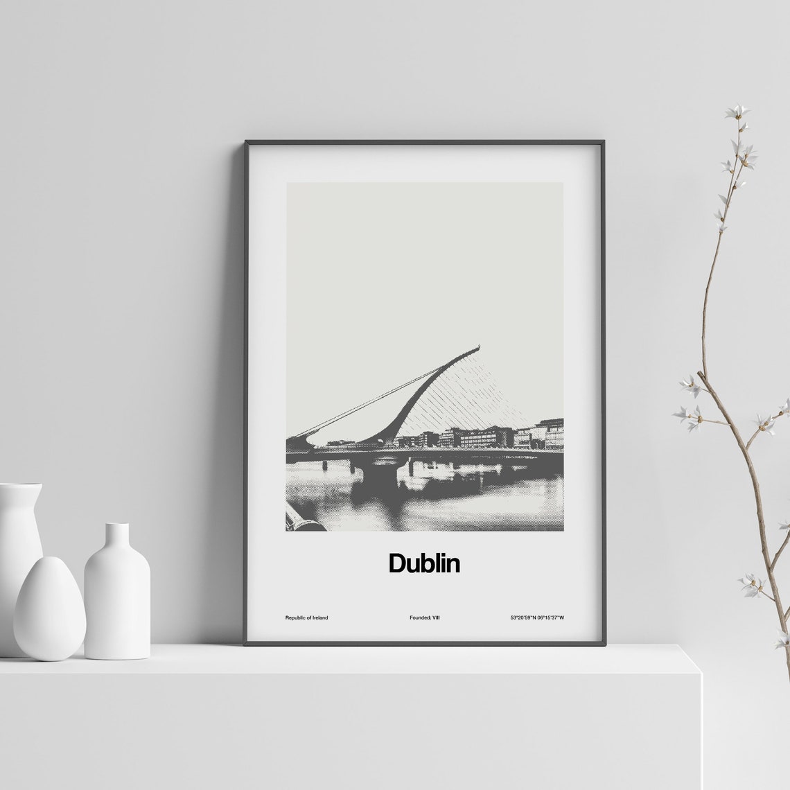 Dublin Samuel Beckett Bridge Ireland Minimalist Travel Poster - Image 2