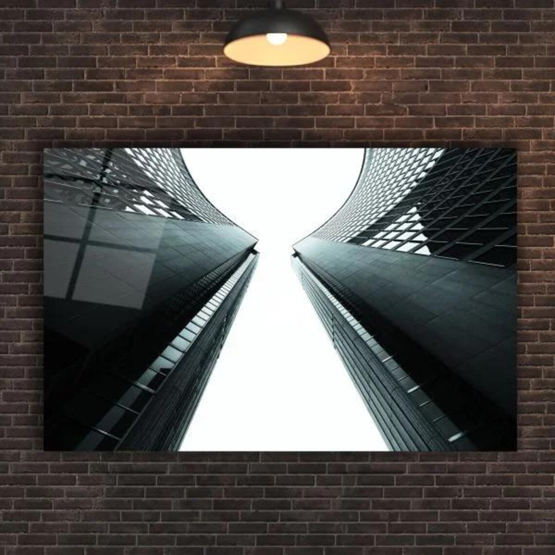 Skyscrapers From Below In Black And White Urban Cityscape Poster - Image 2