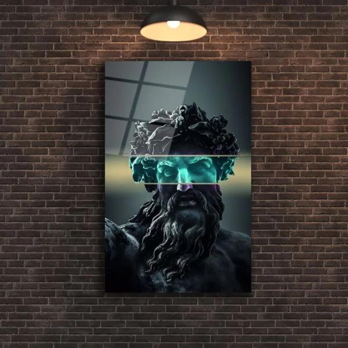 Mystic Neptune Statue Mythology Dark Surreal Ocean God Portrait Poster - Image 2