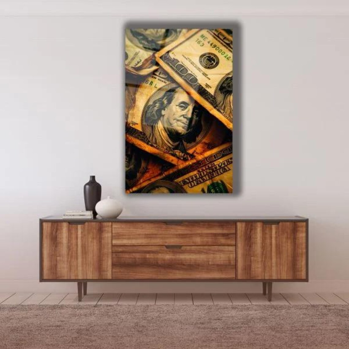 Hundred Dollar Bills Wealth Money Hustle Motivational Decor Poster