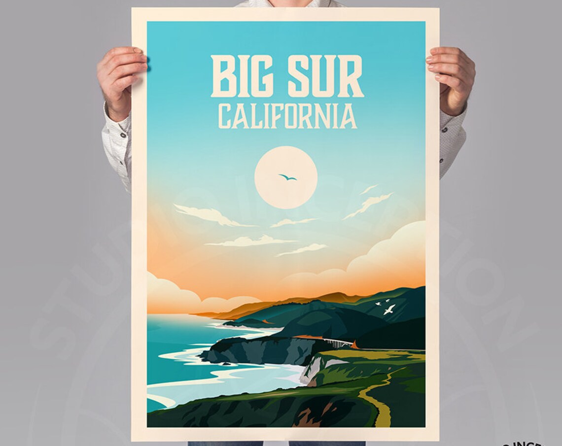 Big Sur Travel Poster, California Road Trip - Image 2