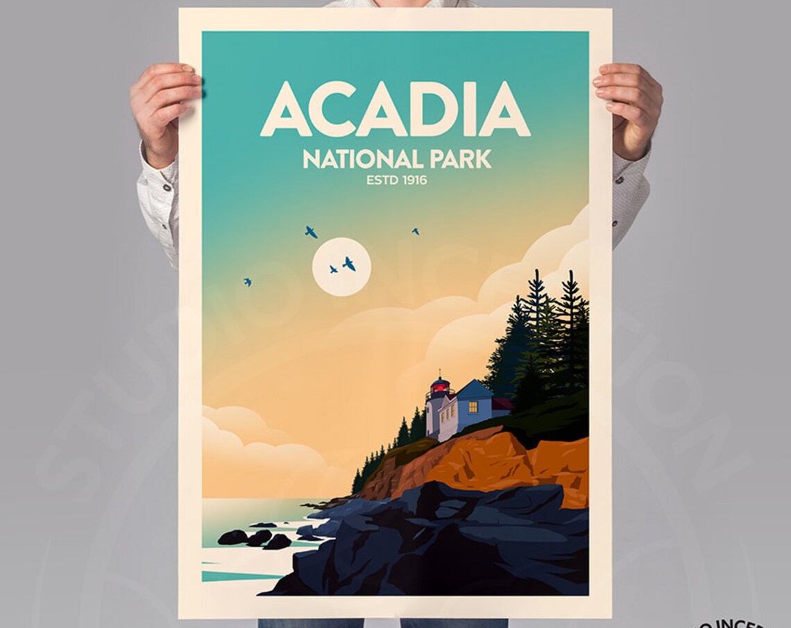 Acadia National Park Travel Poster, National Park Print - Image 2