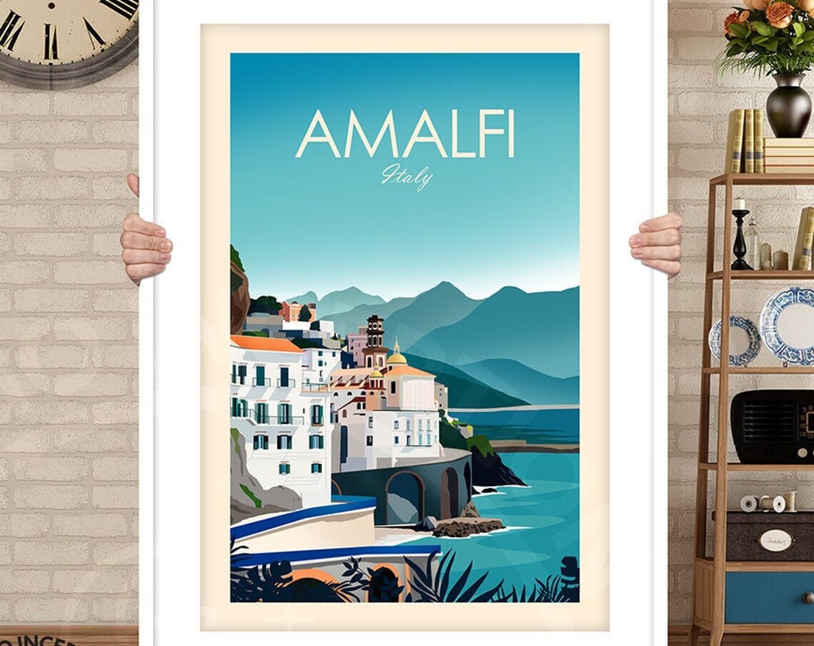 Amalfi Coast Italy Travel Poster, Coastal Wall Art - Image 3