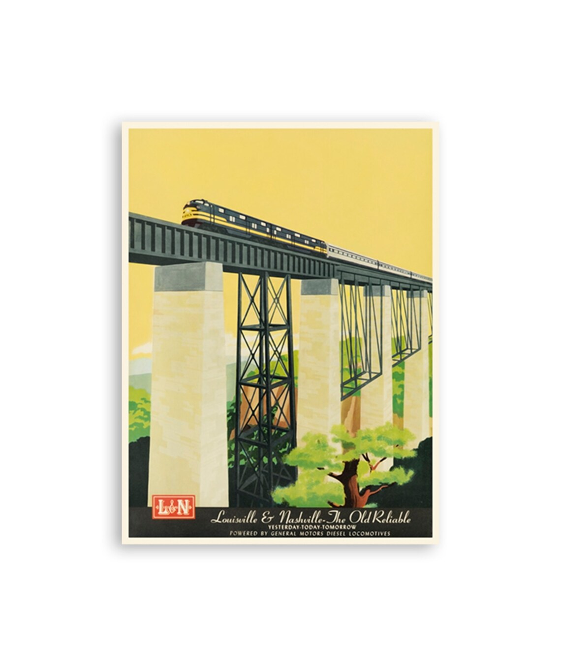 Retro Train Poster Art, Locomotive Travel Print