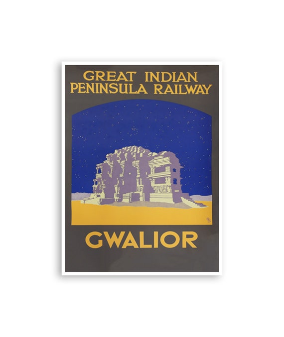 Gwalior India Art Vintage Travel Poster Print Indian Home Wall Decor Xr3200