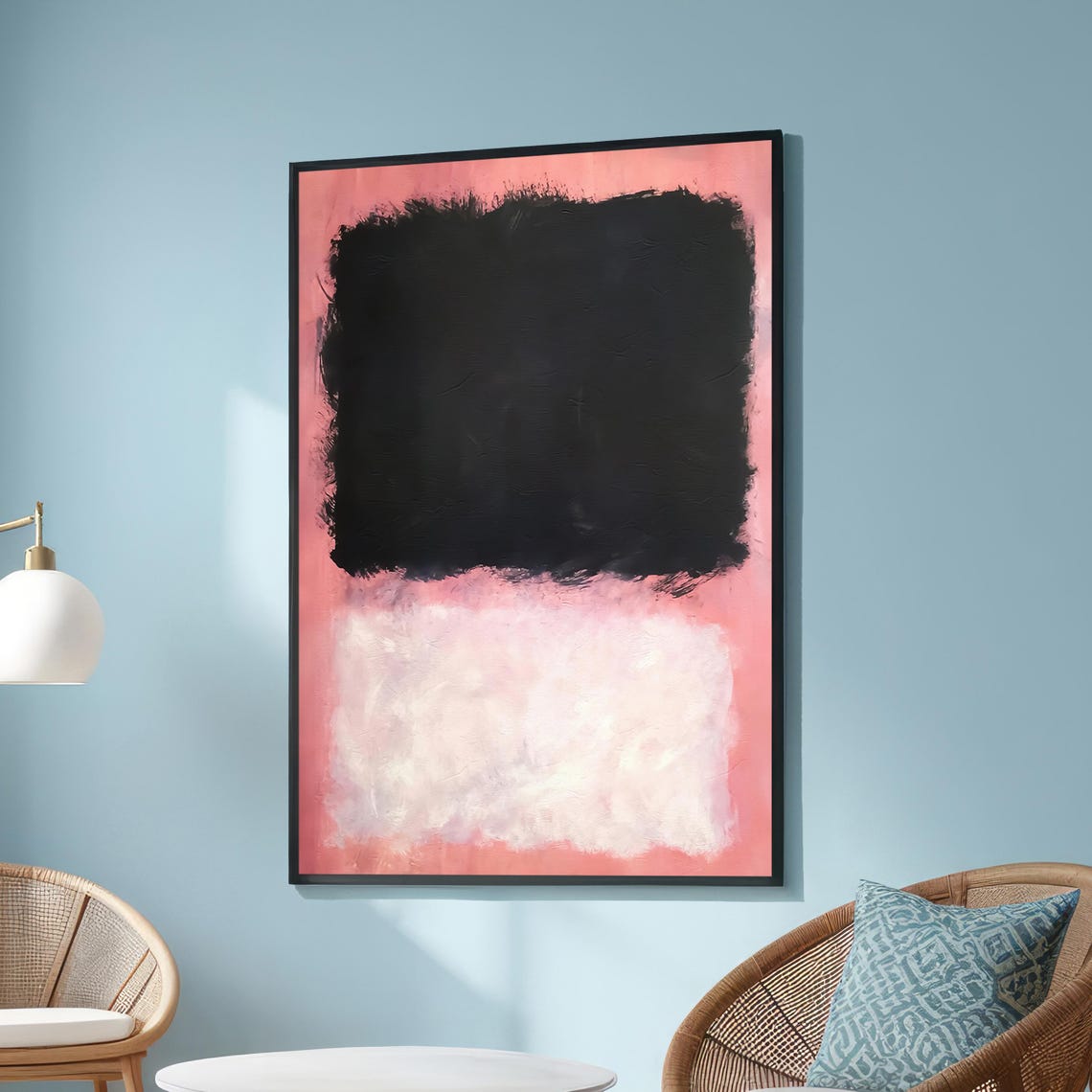 Mark Rothko Style Black Pink Color Field Abstract Art Poster