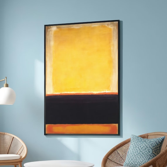 Mark Rothko Inspired Yellow Black Orange Color Field Abstract Poster