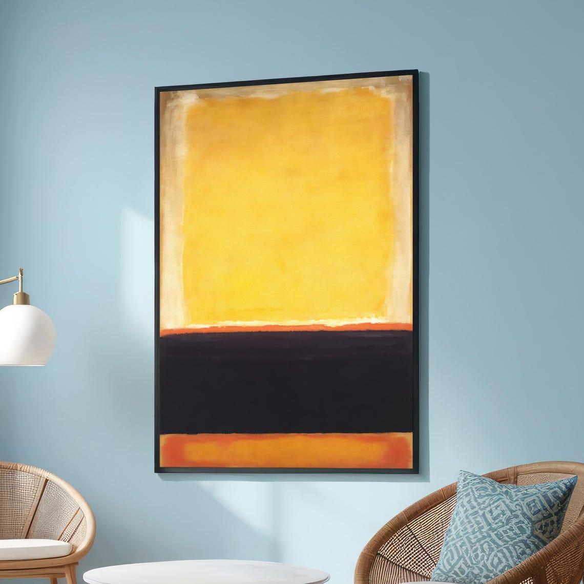 Mark Rothko Inspired Yellow Black Orange Color Field Abstract Poster