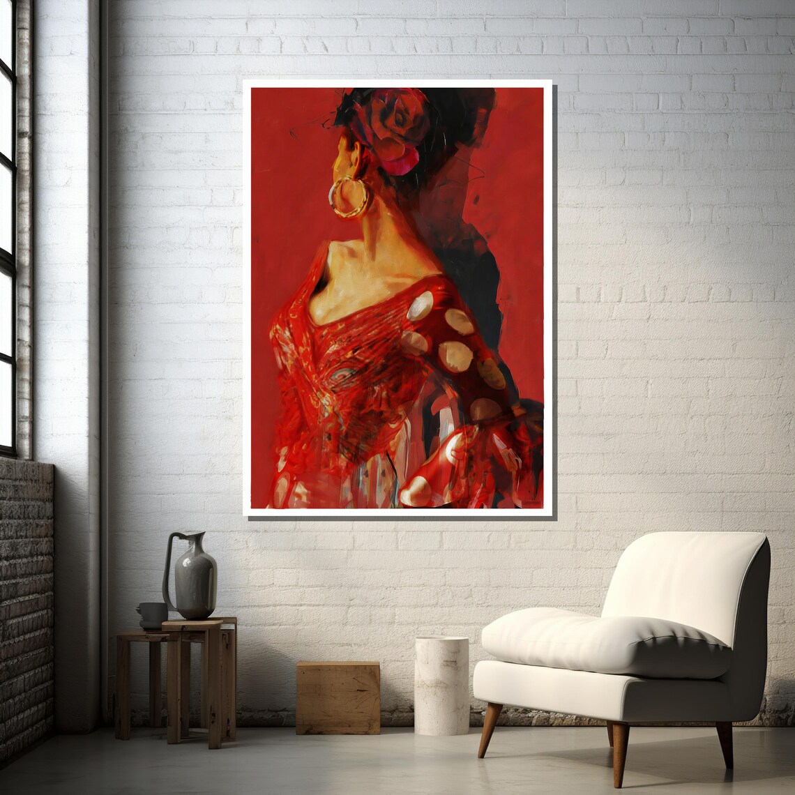 Flamenco Dancer In Red, Spanish Culture Art Print - Image 5